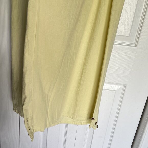 New Free People Paper Bag Waist Tapered Tie Waist Trousers Size XS Yellow 8-12 - Picture 10 of 16